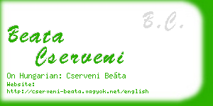beata cserveni business card