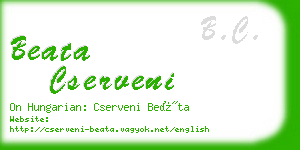 beata cserveni business card